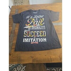 Mighty Healthy Streetwear Herman Melville Quote Graphic T Shirt Large Black